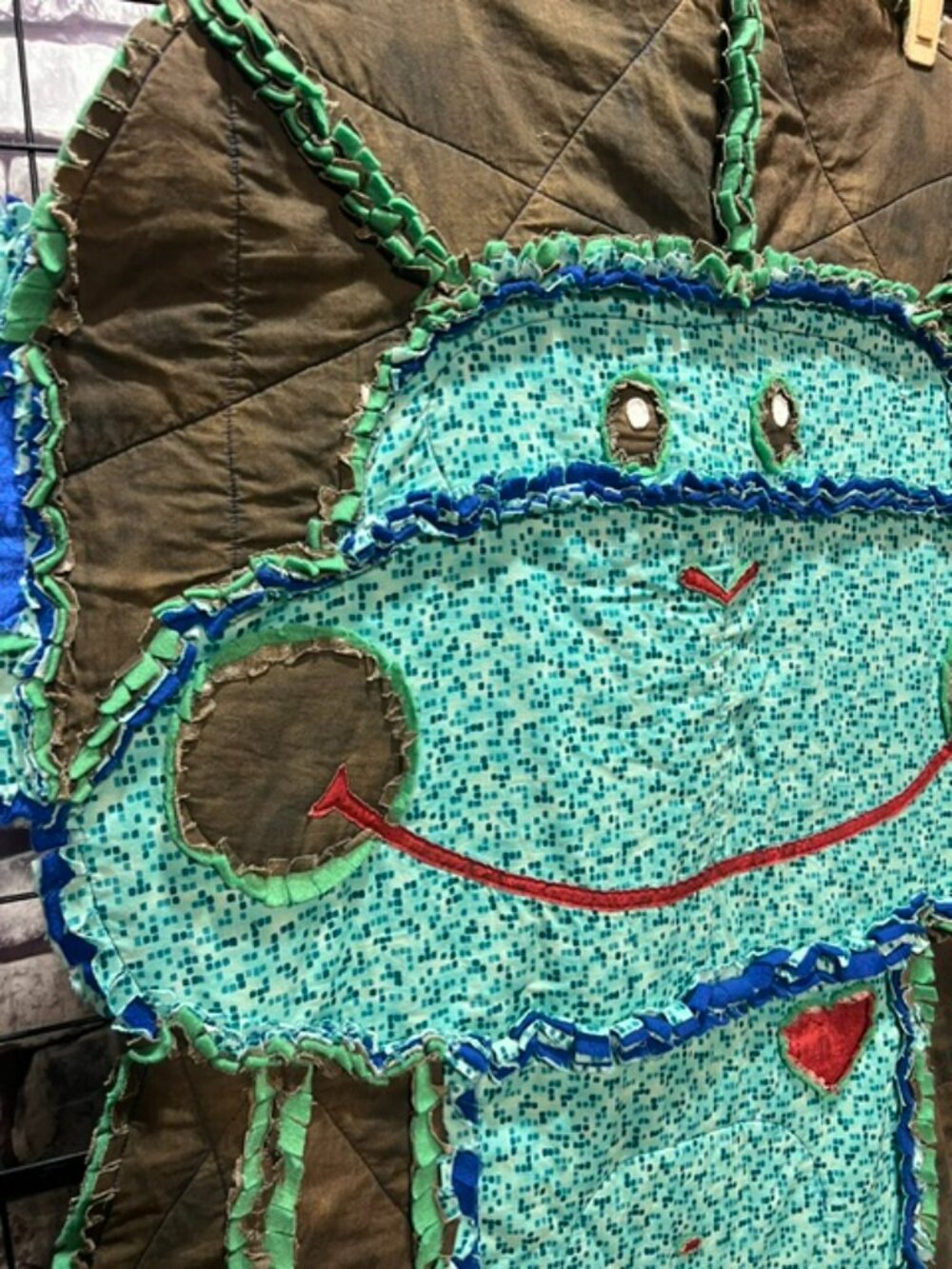Blue & Green Large Monkey Rag Quilt - Picture 2 of 9